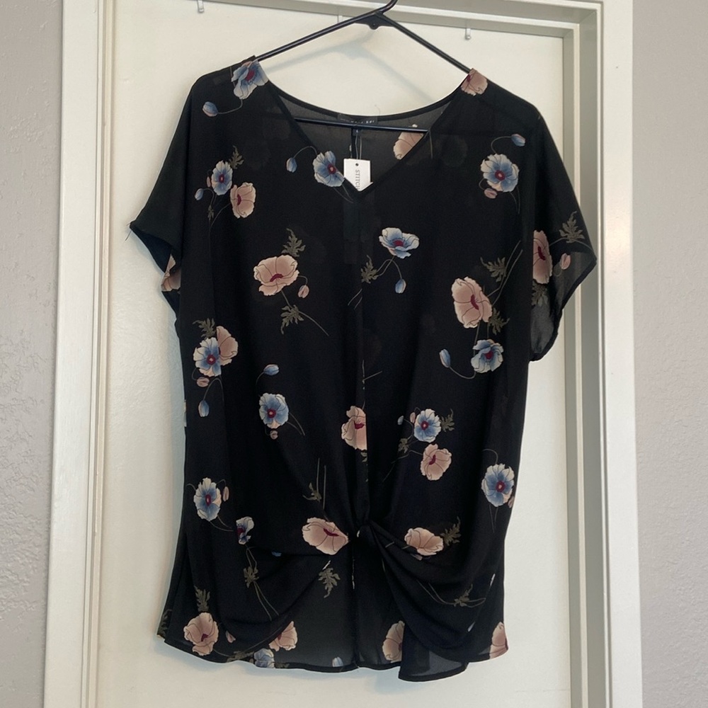 West Kei floral black shirt